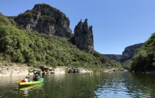 Canoe immersion in the Ardèche gorges national nature reserve