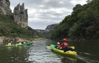 The cathedral rock in the heart of the Ardeche gorges nature reserve