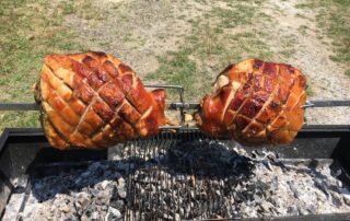 Ham meal on the spit