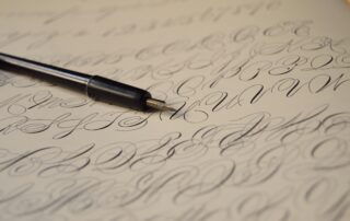 Calligraphie, croquis de note en extérieur Calligraphie, croquis de note en extérieur