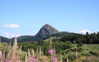 Volcans et rivières des Monts d&rsquo;Ardèche avec un âne © Massif Central Randonnées
