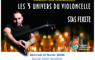 « Les 3 univers du violoncelle » – Un concert caritatif aux chandelles © volodymyr husak