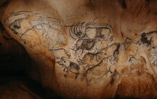 Panneau des Lions, salle du fond © Estelle Thauvy - Grotte Chauvet 2 - Ardèche