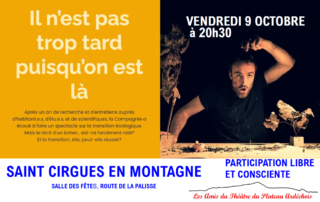 Spectacle « Il n&rsquo;est pas trop tard puisqu&rsquo;on est là »_Saint-Cirgues-en-Montagne © Les amis du théâtre